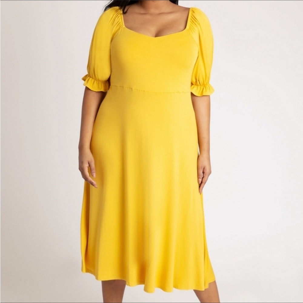 Yellow Sweetheart Neckline Dress ELOQUII